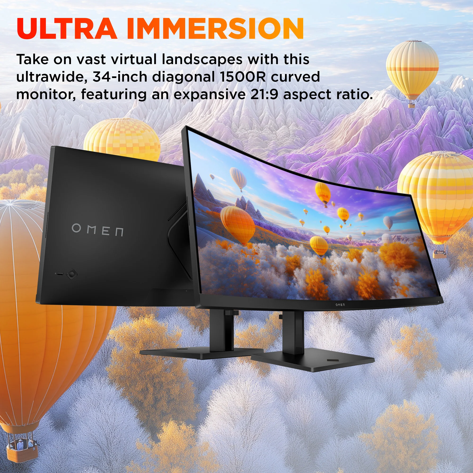 OMEN 34 inch WQHD 180Hz Curved Gaming Monitor - OMEN 34c G2